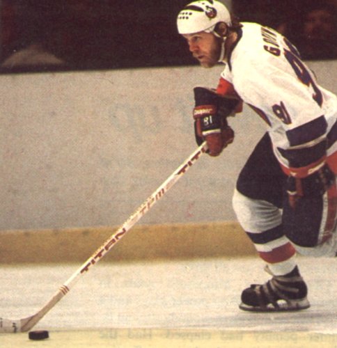 Goring carries the puck